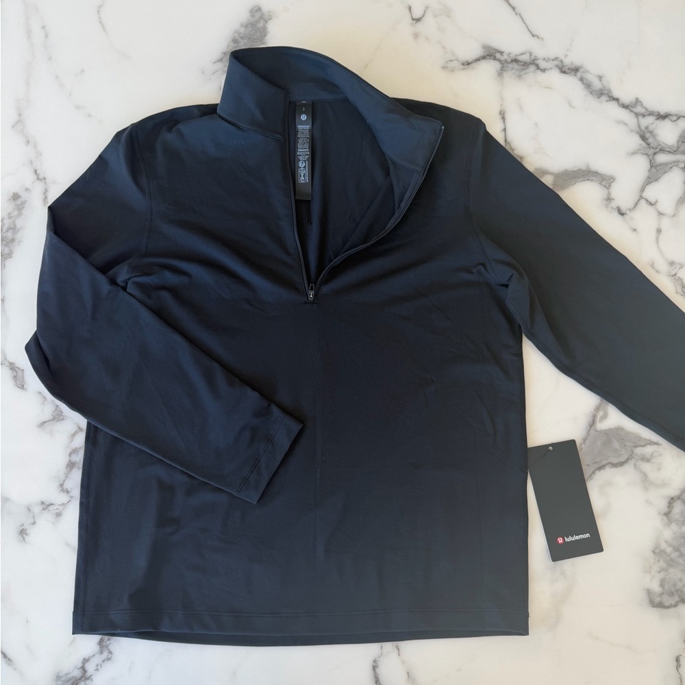 NWT lululemon Men’s Black Long Sleeve Half-Zip Top
